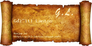 Göltl Lantos névjegykártya